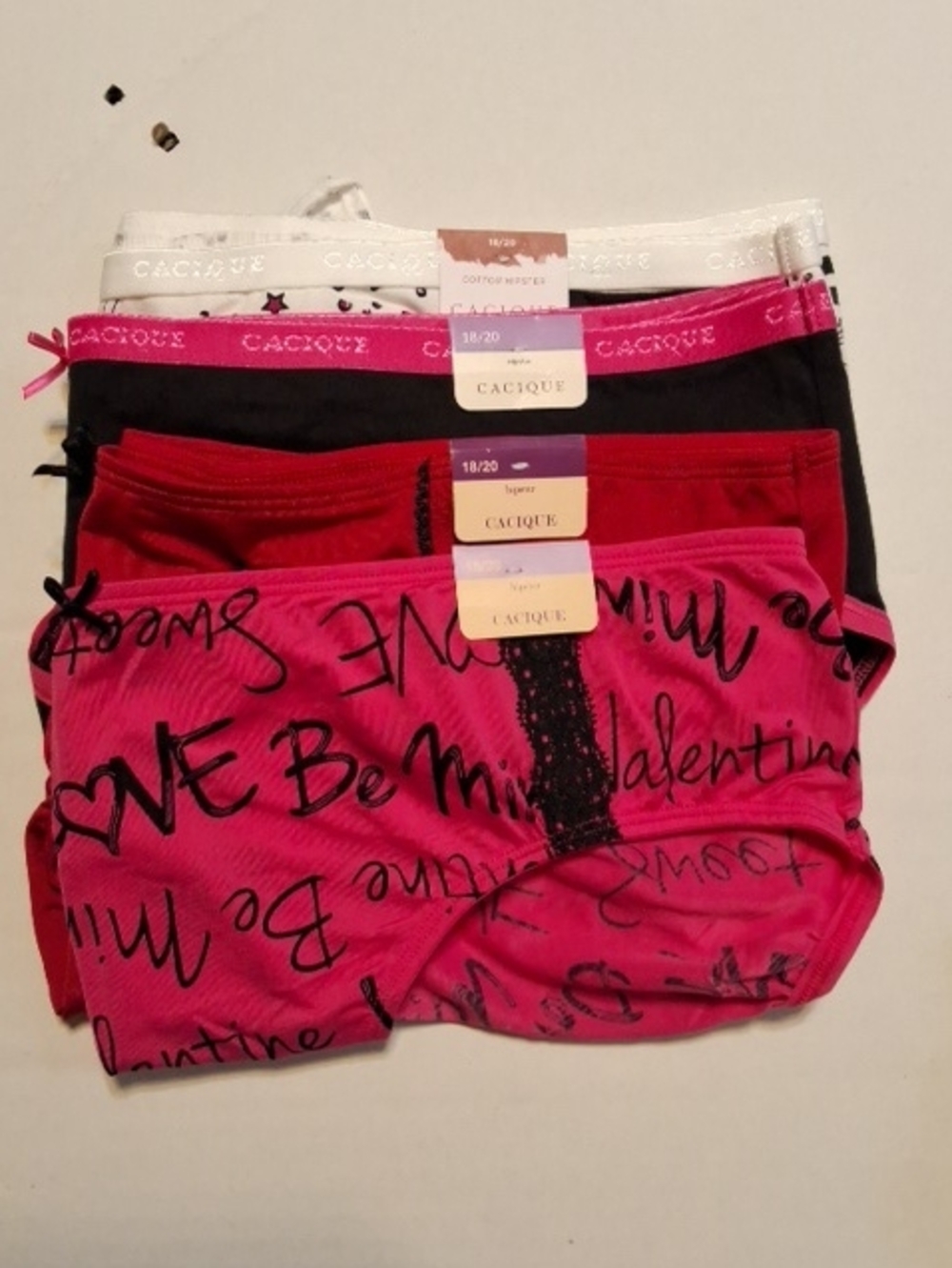 Cacique Womens Hipsters Multi-Color Pack - Pink, Red, Black, White